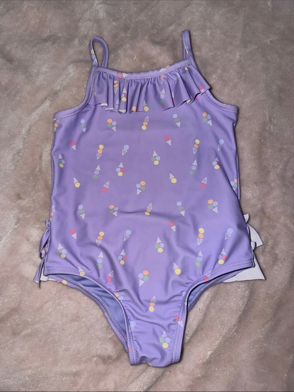 GAP Purple Kids One-Piece Swimsuit with Pastel Ice Cream Print